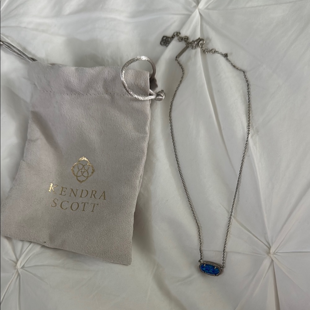 Kendra Scott Silver and Blue Pendant Necklace